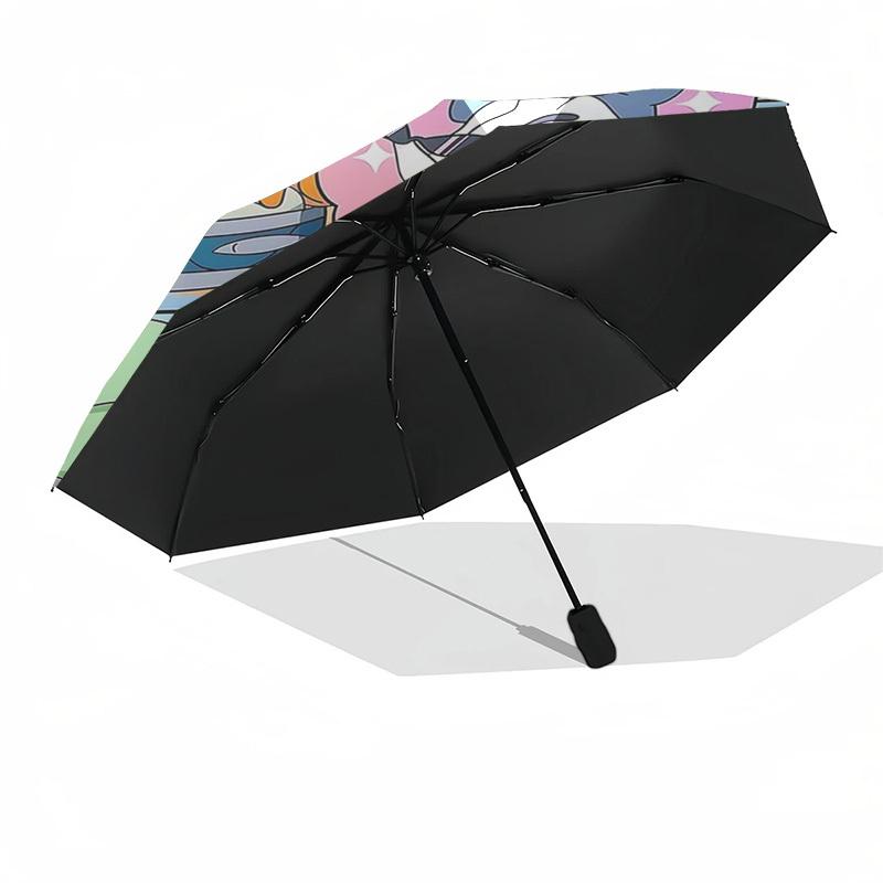 1pc Tom & Jerry Automatic Opening Folding Umbrella with 8-Bone Iron Frame, Portable Design for Outdoor Use, Ideal Gift for Fans, Travelers, Daily Use.