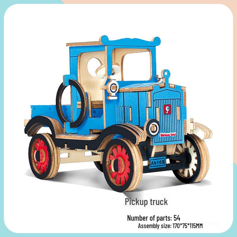 Wooden 3D Puzzle Car - Educational Handmade Toy for Kids
