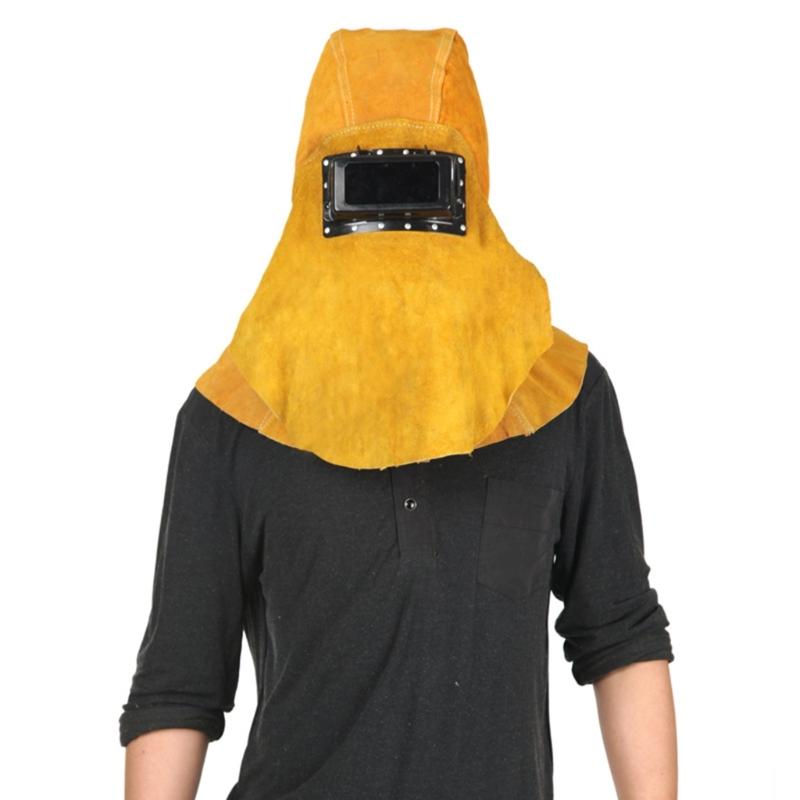 Lightweight Leather Welding Mask Complete Coverage Adjustable Welder Hood For Metalworking And Industrial Welding Safety