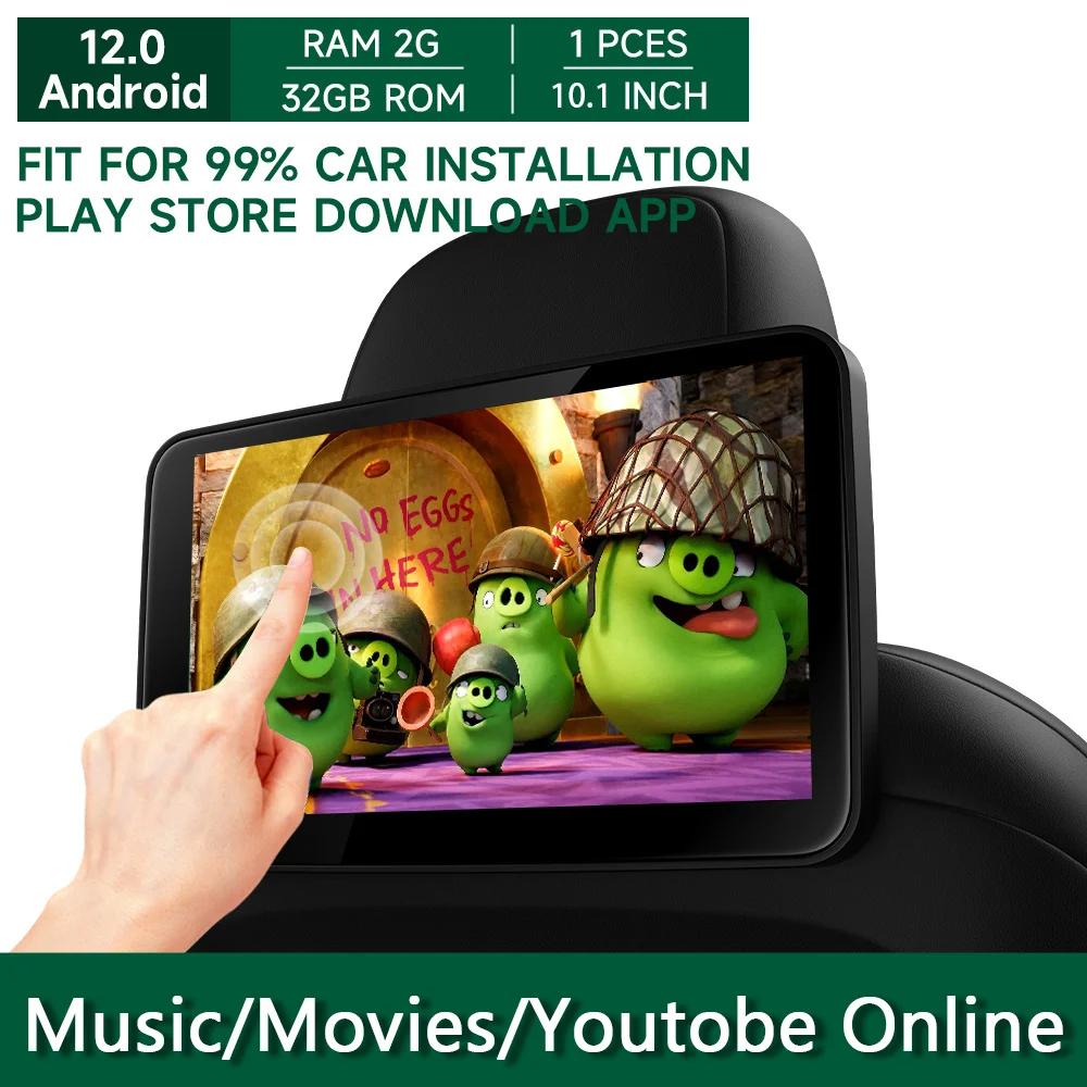 

JIUYIN 10,1-дюймовый IPS-монитор в подголовнике с дисплеем Android, сенсорным экраном для заднего сиденья автомобиля, проигрыватель CarPlay WiFi, видео, музыка, FM, Bluetooth
