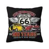 Born To Ride Route  Throw Pillow Case cm for Living Room Americas Highway Cushion Cover Soft Polyester Pillowcase