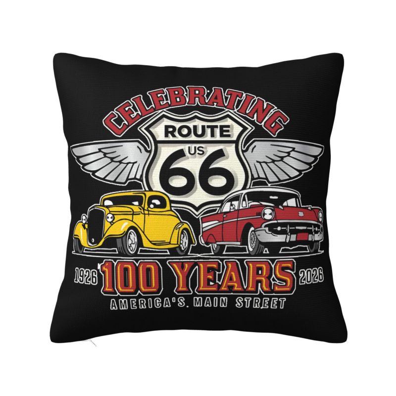 Born To Ride Route Throw Pillow Case cm for Living Room Americas Highway Cushion Cover Soft Polyester Pillowcase