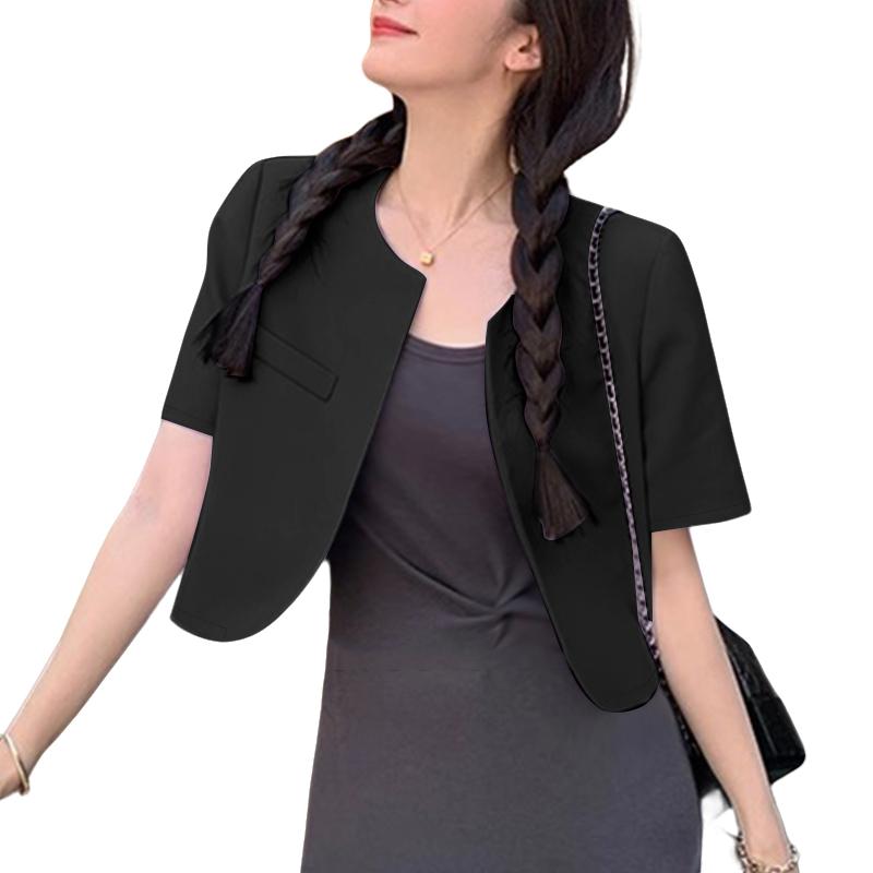 ZANZEA Womens Casual Short Sleeve Cropped Open Front Cardigan Tops