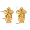 Vintage Gold Metal Flower Drop Earrings for Women Statement Stylish Exaggerated Simple Jewelry