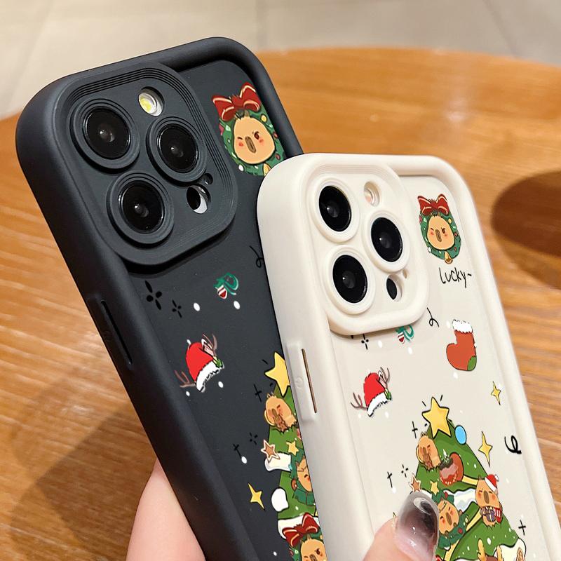 Cartoon Weihnachtsbaum Handyhülle für iPhone Air 16e 17 16 15 Pro Max 14 13 Pro Max 17 12 11 Stoßfeste Weiche Silikonhülle