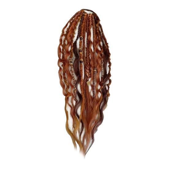 Yousheng Boho Braided Ponytail Extension with Hair Tie Hand-Braided Dreadlock Hair Extensions Long Braids Dreadlocks Wig for Women