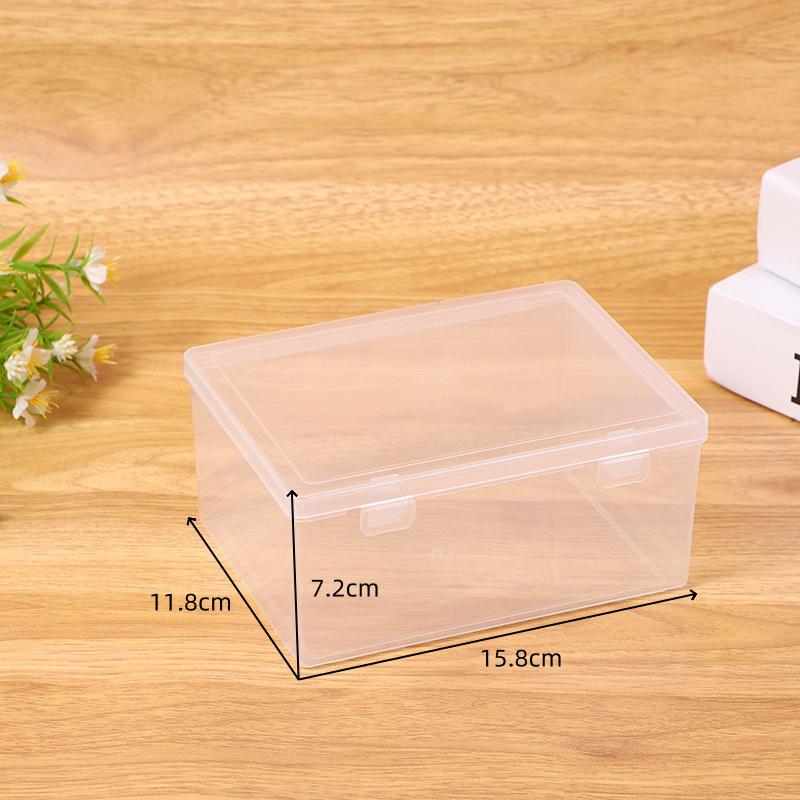 Transparent Rectangle Storage Box for Toy Parts, Stationery, or Food