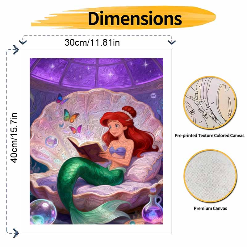 Disney Digital Oil Painting Diy Oil Painting Hand Painting Mermaid Ocean Fantasy Living Room Bedroom Decoration Painting