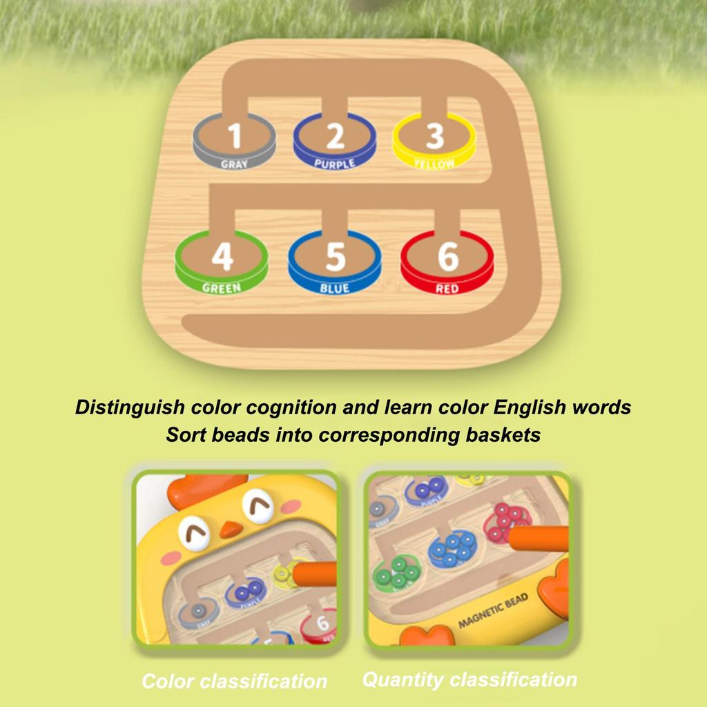 Magnetic Maze Chicken Design Color Matching Counting Puzzle Board Toy Fine Motor Skills Toys for Boys Girls Ages 4