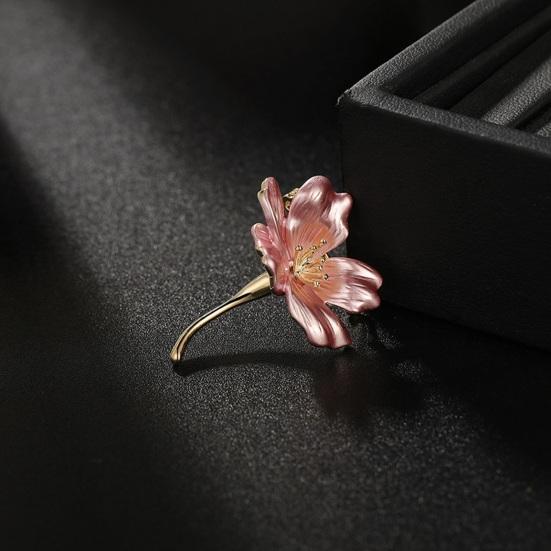 Blomsterbrosje Kunstnerisk blomsterform Anti-eksponering galvanisert rustfri kjole kragebrosje