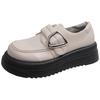 Round head retro versatile British style platform small leather shoes women's summer 2025 new white French Mary Jane single shoes