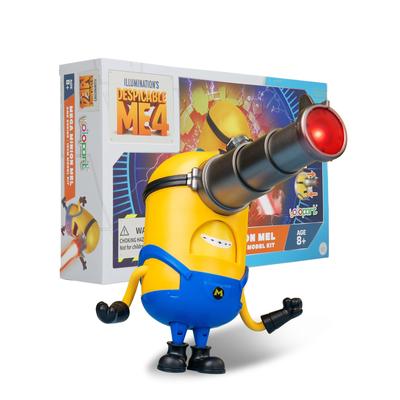 Minions Despicable Me 4 Toy, 4.7-inch Mega Mel Action Figure with Extendable Laser Eyes and 5 Interchangeable Facial Expressions, Minion Model Kit, Gi