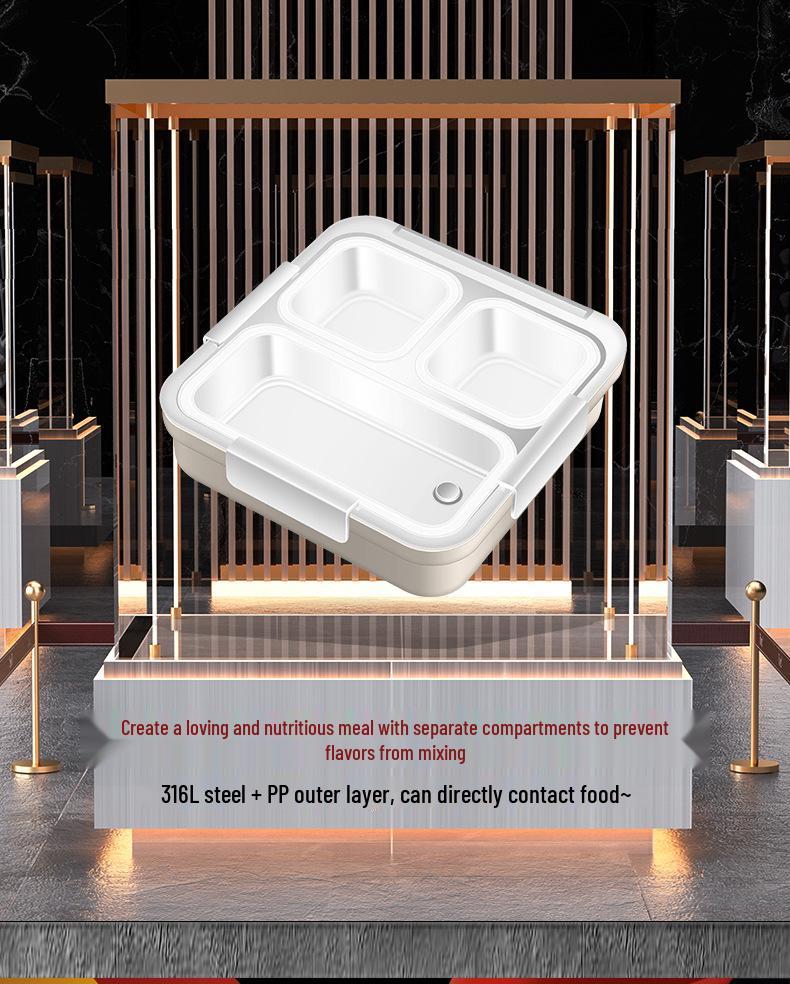 Leak-Proof 316L Stainless Steel Lunch Box: Large-Capacity Portable Bento for Students and Outdoor Use