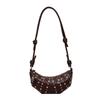 Trendy cool rivet small bag women's new fashion croissant summer feeling shoulder messenger bag