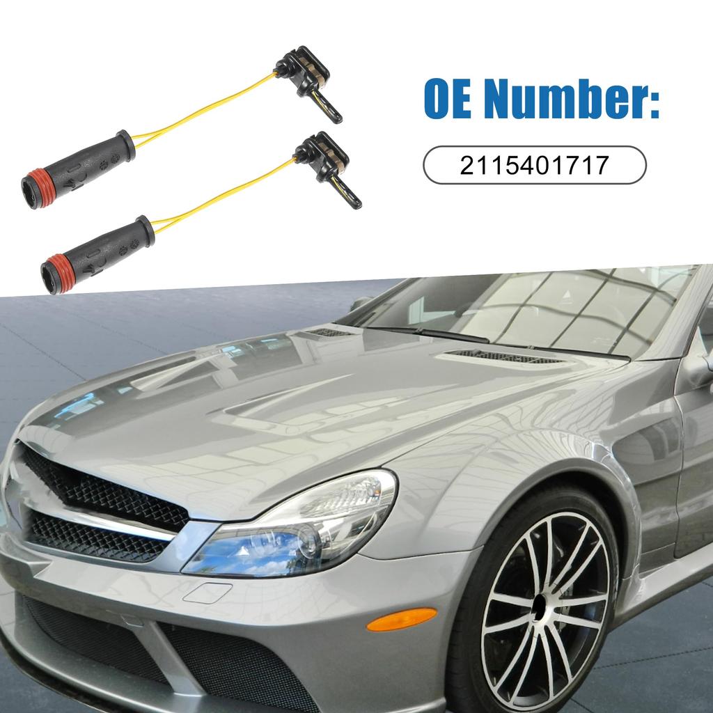 A ABSOPRO Front Rear Disc Brake Pad Wear Sensor for 2115401717 Mer cedes-Be nz SL65 AMG 2005-2018 2 Pack