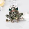 Broche estilo sapo pino brilhante strass esmalte moda vestido chapéu acessório presente