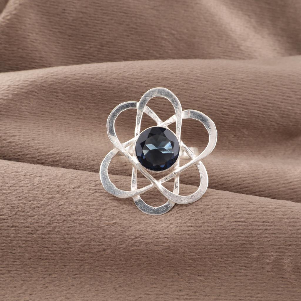 London Blue Topaz Ring, 925 Solid Sterling Silver Gemstone Jewelry, Handmade Ring, For Thanksgiving Gift