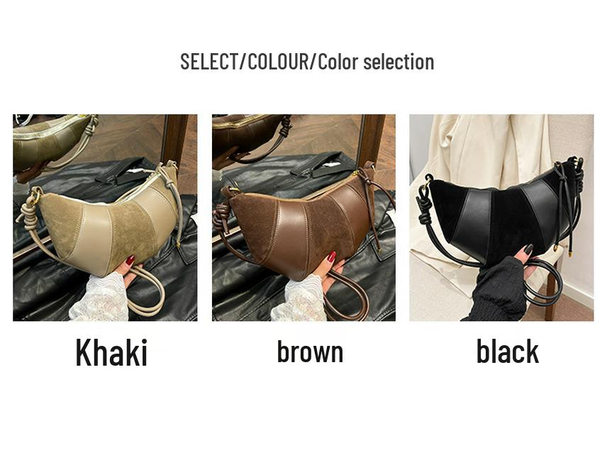 Retro Mattierte Damen Crossbody Croissant Tasche - Neue Mode 2025 Lässige Nischen Schultertasche