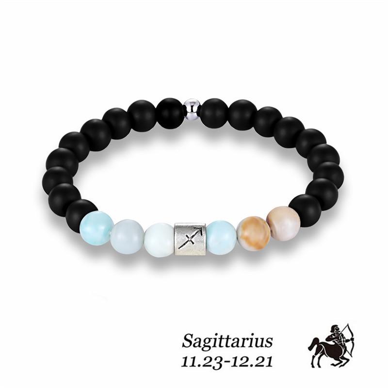 12 Constellation Bracelets, Energy Stone Frosted Stone Bracelets, Personalized Trend Yoga Bracelets.