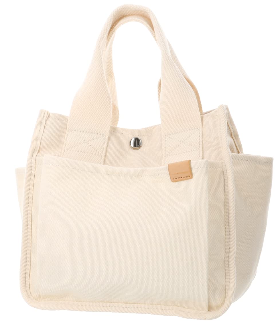 Холщовая сумка-тоут Monopia в горошек и полоску с боковыми карманами, DS-15592A, Женская, Натуральный