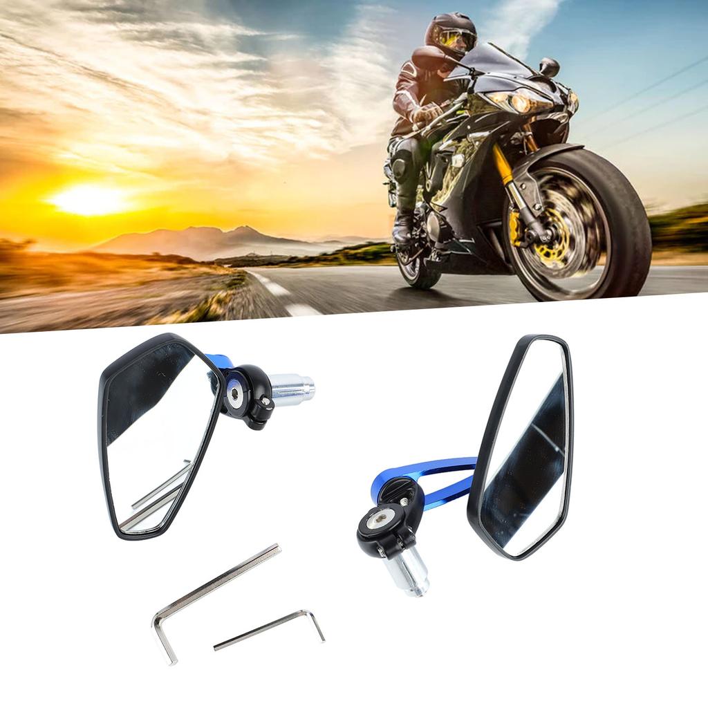 1 Pair Motorcycle Rear View Mirror 360 degrees Rotatable Glass Clear Handlebar Side Mirror