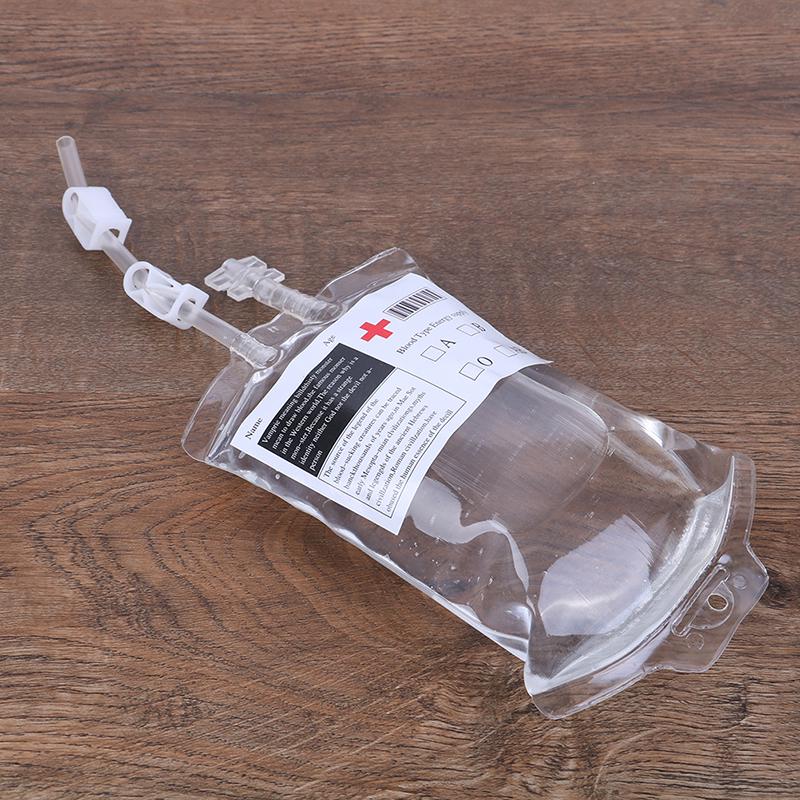 400ml průhledný PVC opakovaně použitelný sáček na krevní energetický nápoj Halloween vampire sáček