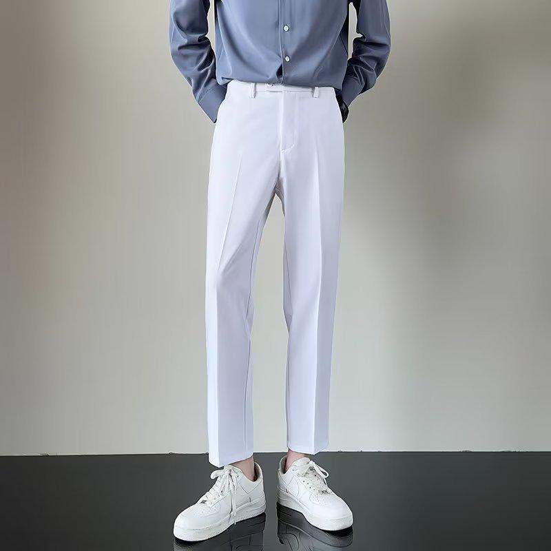 Men's Lightweight Korean Style Slim Fit Casual Suit Pants