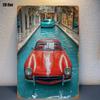 Retro Car Metal Tin Sign Vintage Garage Wall Decor