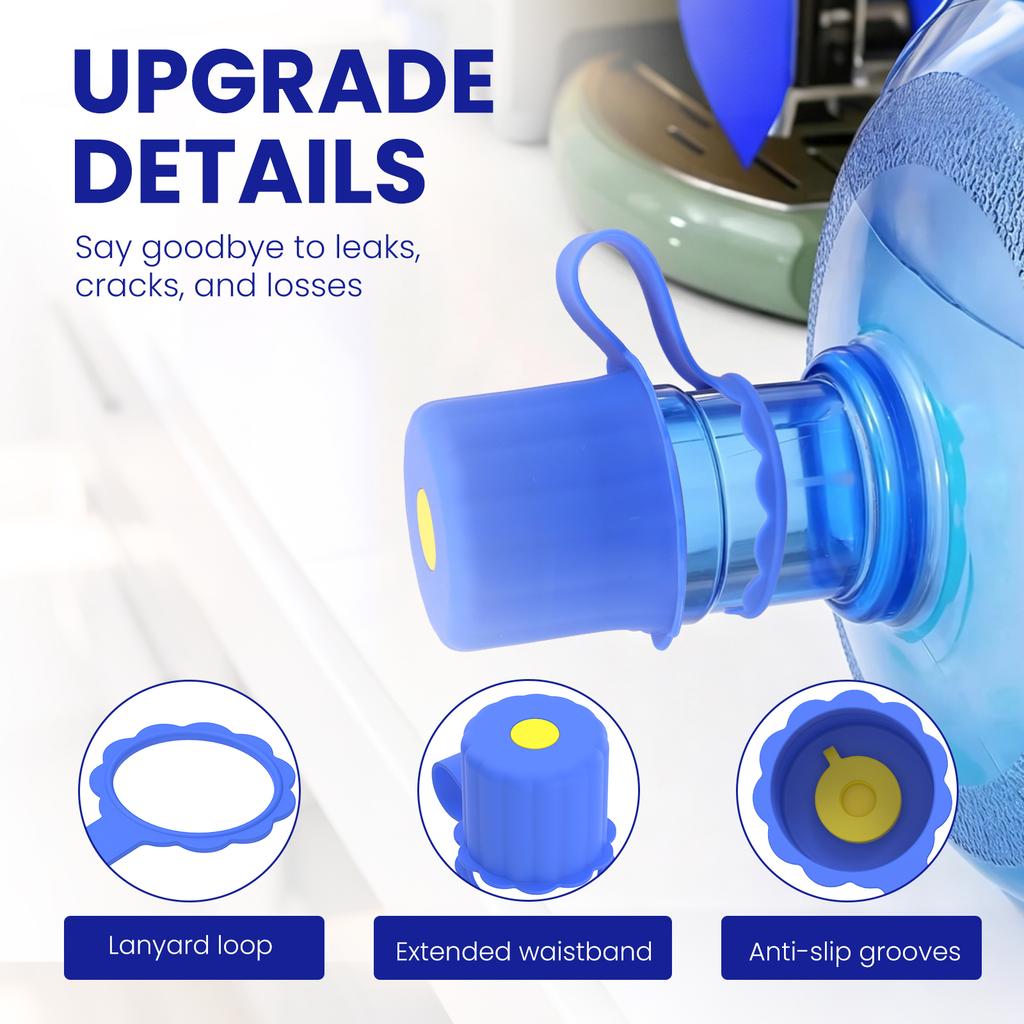 3Pcs 5 Gallon Water Jug Cap Reusable Replacement Bottle Lids Spill Water Bottle Caps Silicone Replacement Cap Lids Anti Splash