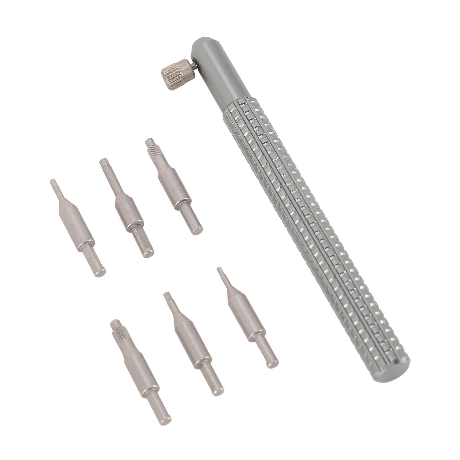 

Инструмент для снятия заводной головки с 6 сменными головками Инструмент для ремонта заводной головки наручных часов для часовщика