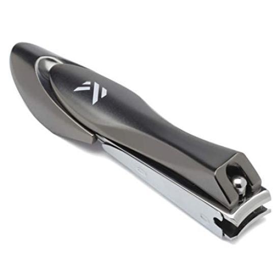 Nail Clippers with Catcher Heavy Duty Stainless Steel Fingernail and Toe Nail Cutter with Curved Surgical Blades and Nail File Ergonomic Handle with