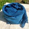 Used Indigo dyed cotton pongee (100% cotton) stole, gradient