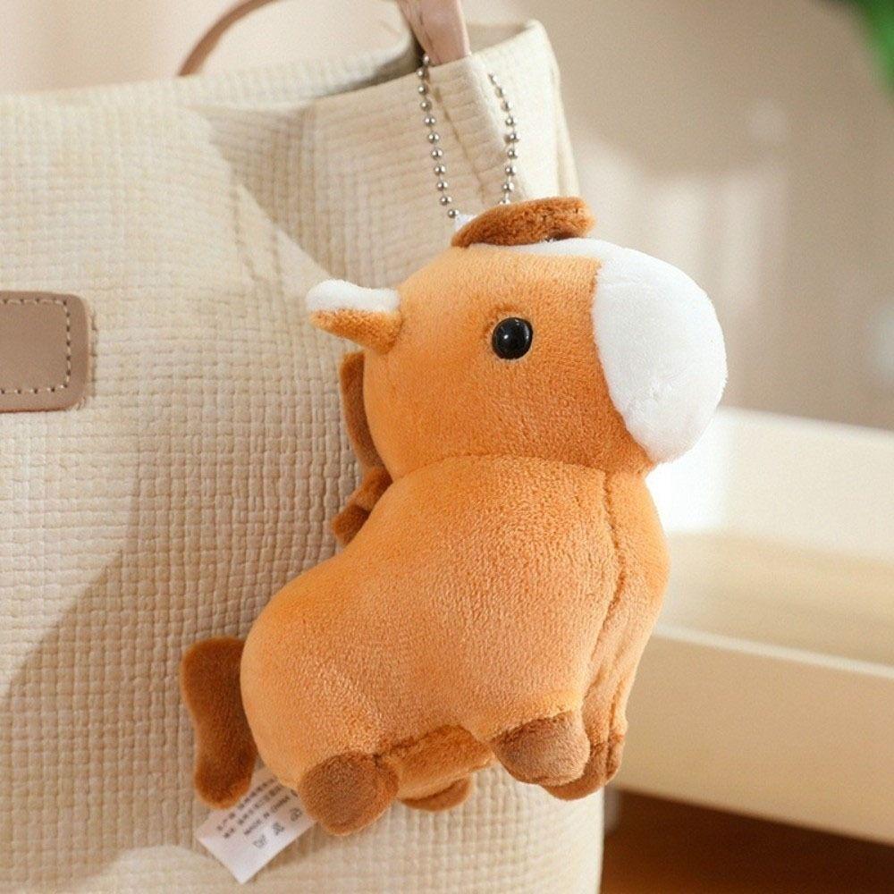 Creative Cartoon Pony Pendant Animal Steed Chinese New Year Gift Fluffy 11cm Zodiac Pony Figurine Home Decoration