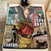 1PC Onepunch Man Patterned Flannel Blanket Suitable For All Seasons For Home Decor Warmth And Comfort Gifts Holiday Present