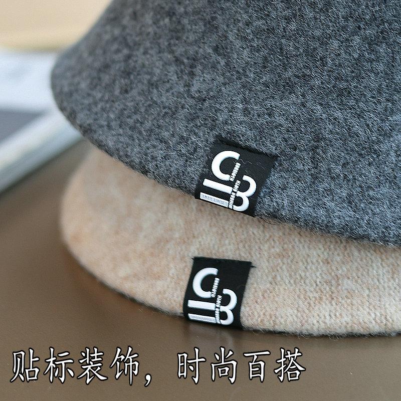 New autumn and winter wool woolen fisherman's hat children's fashionable versatile face small plain bucket hat