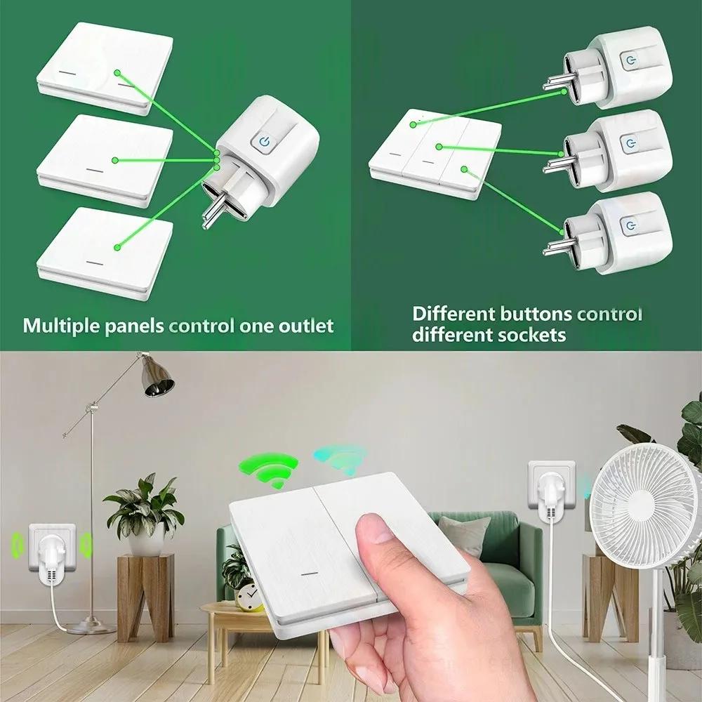 Smart Home Wireless Remote Control Socket Switch 15A EU Plug Electrical Outlet for Remote ON OFF Household Appliance Light
