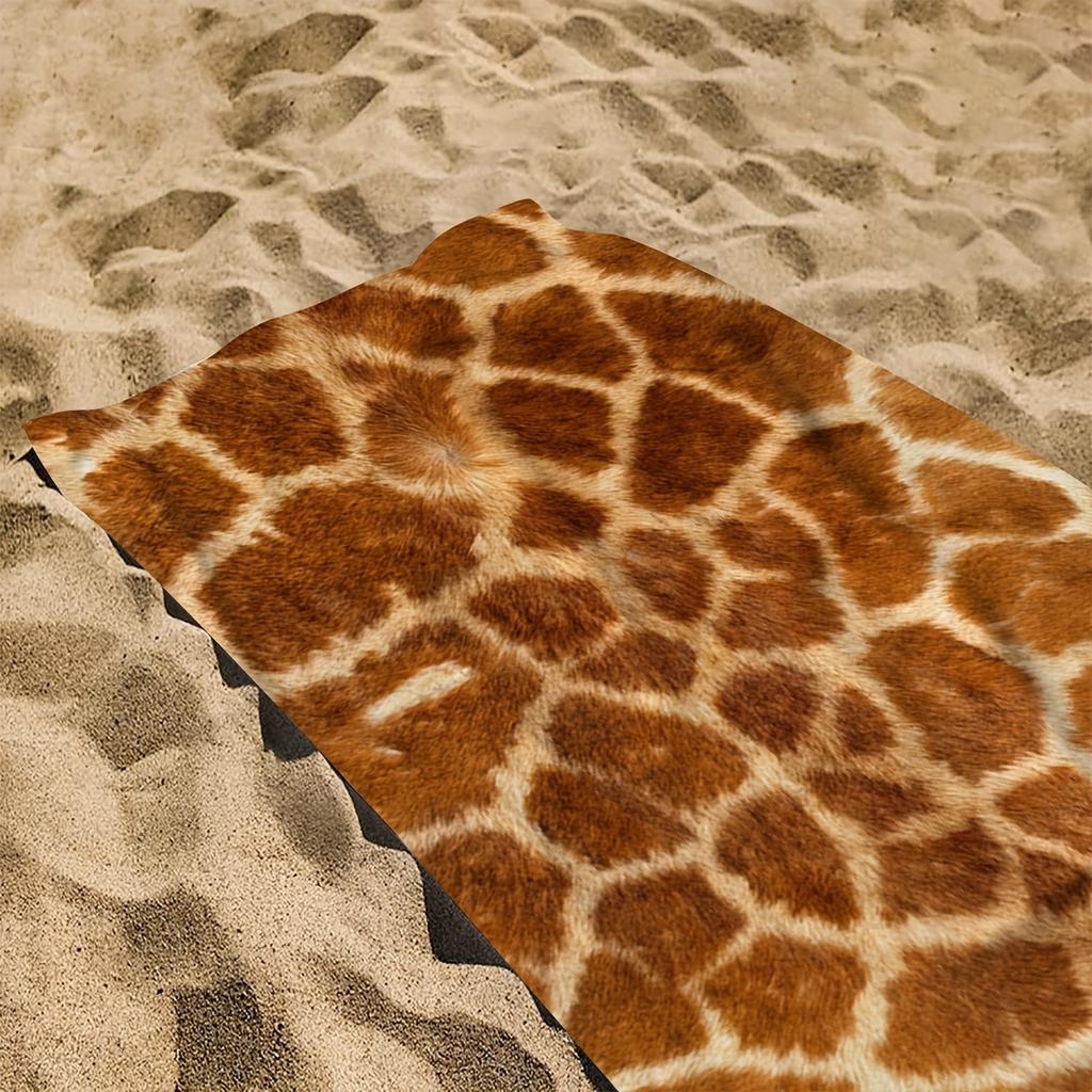 Giraffenmuster Strandtuch Einseitiger 2D-Druck Weiches Mikrofaser-Strandtuch Strand Pool Spa Badezimmer Safari-Dekor Mutiger Vibe Geschenk