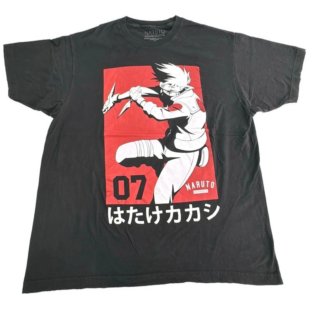 Naruto Shippuden Kakashi Hatake Graphic T-Shirt XL Black Tee XL