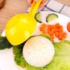 1PC Yellow Half-Circle Rice Scoop, Nonstick Rice Paddle for Sushi Mold & Onigiri, Multipurpose Kitchen Spoon for Home Cooking
