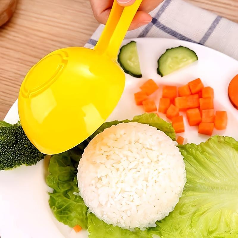 1PC Yellow Half-Circle Rice Scoop, Nonstick Rice Paddle for Sushi Mold & Onigiri, Multipurpose Kitchen Spoon for Home Cooking