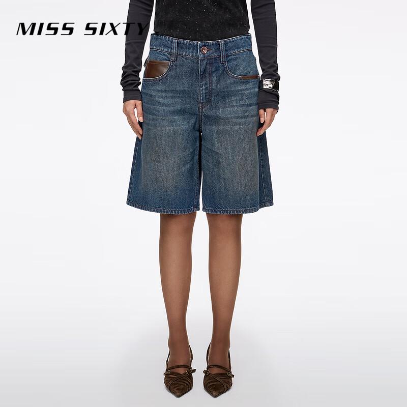 MISS SIXTY 2025 Autumn Retro Distressed Denim Bermuda Shorts 25