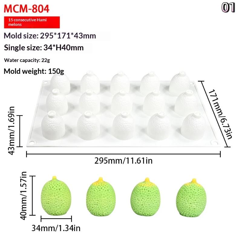 Mousse Cake Mold Silicone Baking Mold Fruit Series Hami Melon Lychee Blueberry Grape Chocolate Mold French Dessert Diy