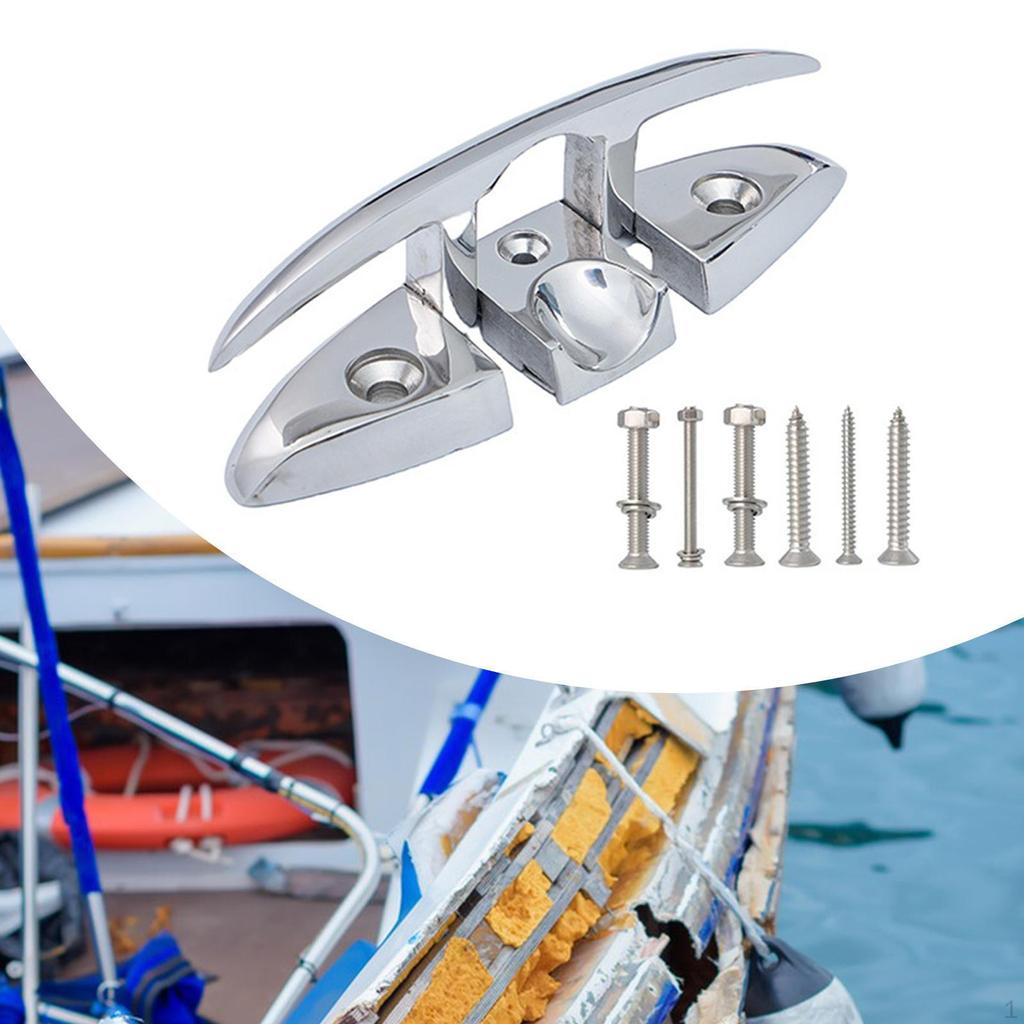 Boat Folding Cleat Accessory Hardware Convenient Easy To Install Rope Stainless Steel for