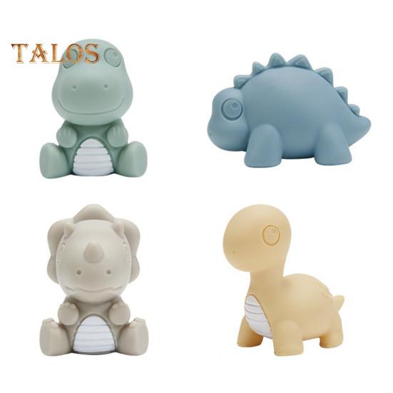 

4 шт. светодиодная игрушка для ванной в виде животных, плавающая в воде, мягкая резиновая индукционная игрушка для купания, светящаяся в виде пингвина, динозавра, веселая, светящаяся, нескользящая, легкая в захвате, для детей, забавная B