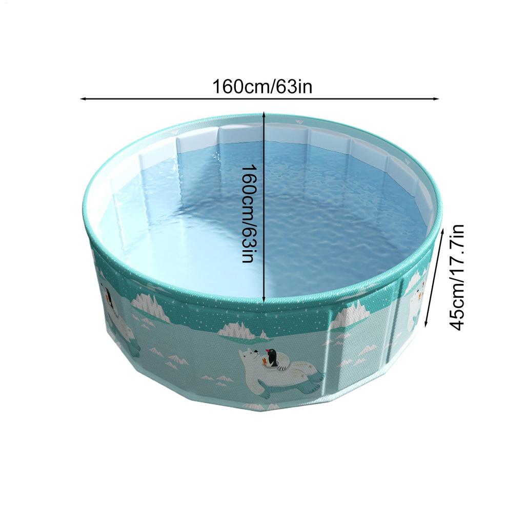 Cute Polar Bear Penguin Inflatable Swimming Pool Thickened PVC Wading Pool Large Size Foldable Family Outdoor Water Pool