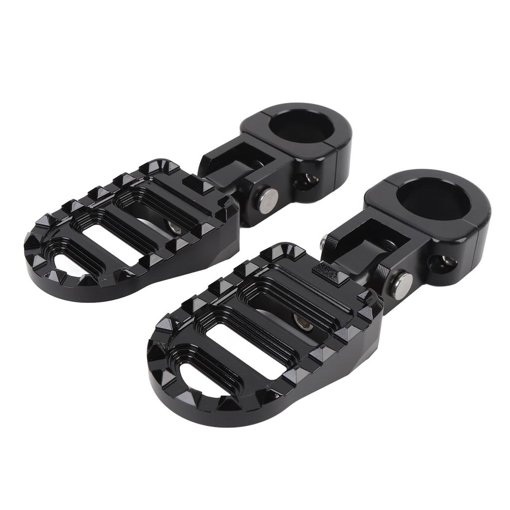 1 Pair Motorcycle Foot Peg Aluminum Alloy Enhanced Comfort Adjustable Angle Foot Peg Footrest for Motorbike with 1in