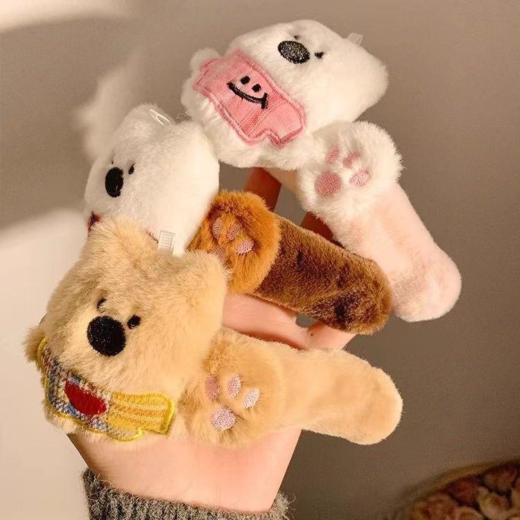 Snowy Bear Plush Hair Clip for Women - Large Duckbill Clip for Autumn/Winter
