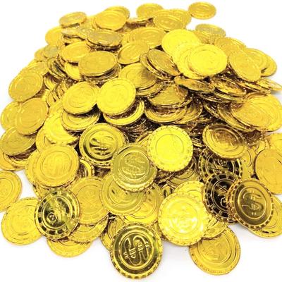 KINOKINO Gold Coin Set Toys Pirates Treasure Treasure Party Accessories Play Party Stage Props (Set of 500 Gold Coins)