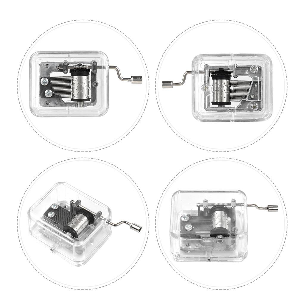 18 νότες Clear Acrylic Music Box Hand Crank DIY Mechanical Music Box Κλασικά μουσικά στολίδια DIY