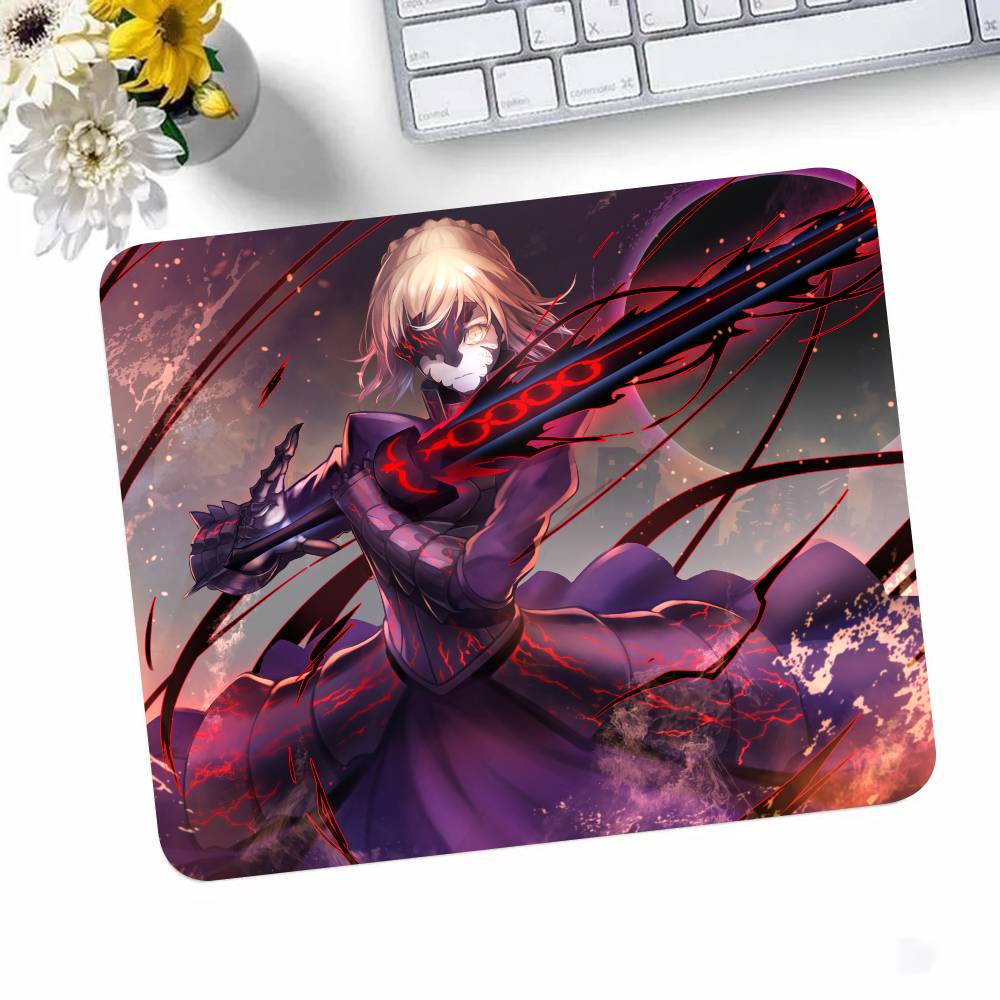 Tappetino Mouse Gioco Fate Stay Night Saber Bordo Piccolo Lock Mouse Pad Per Giocatori Tappetino Scrivania Computer Rettangolare Gomma Antiscivolo